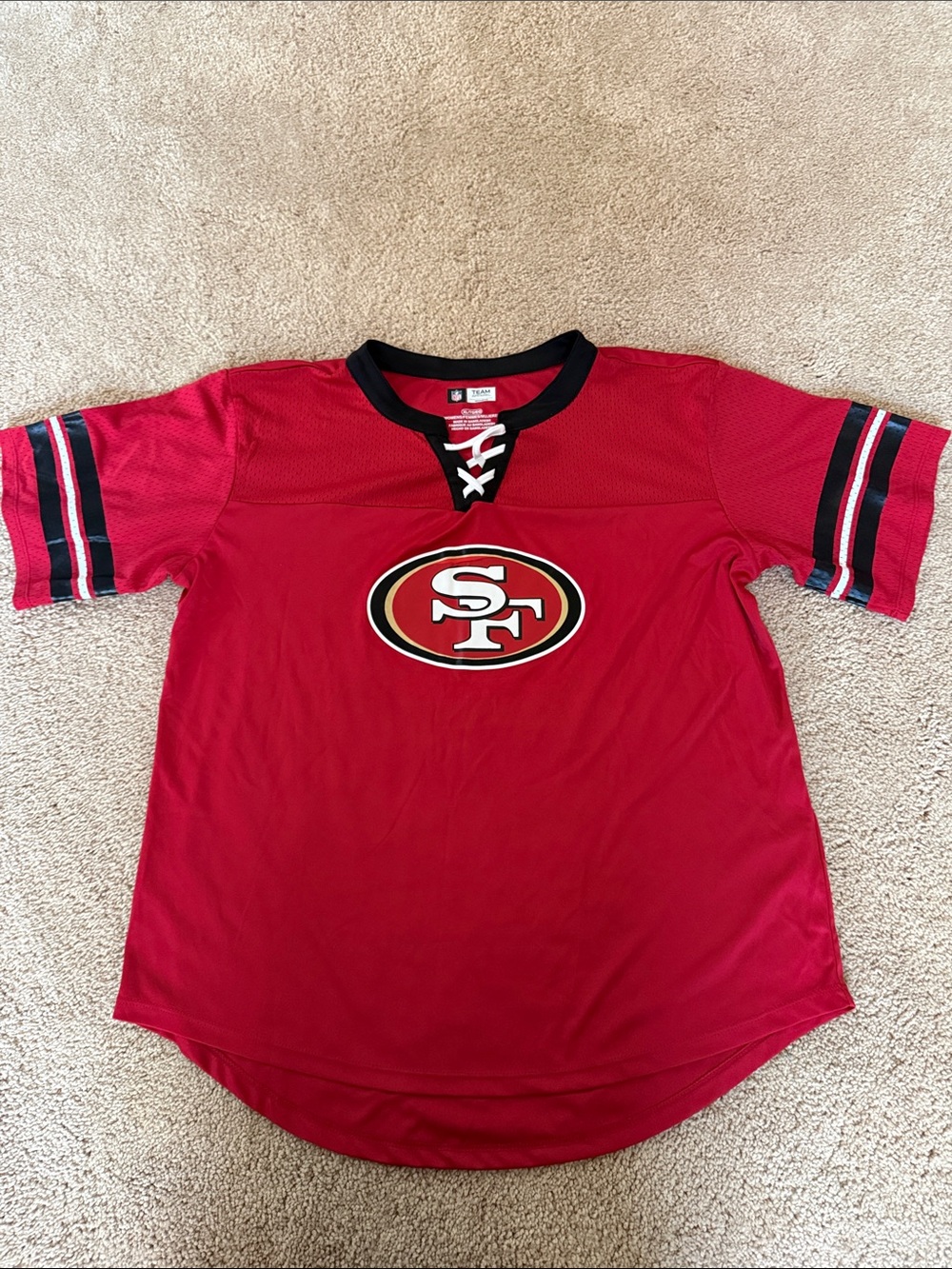 Women’s Red San Francisco 49ers Short Sleeve Jersey Top